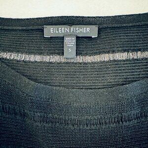 Eileen Fisher black cardigan drape sleeve sweater, size S